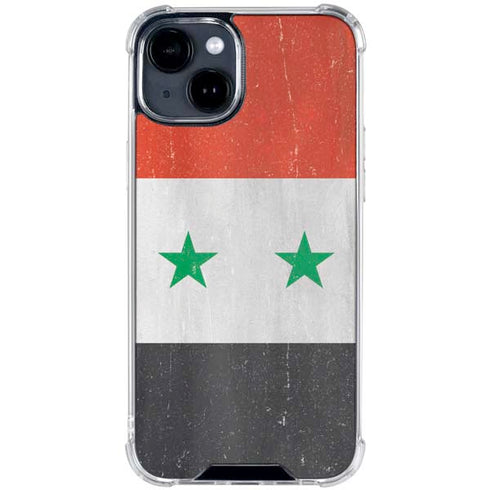 Syria Flag Distressed iPhone 15 Clear Case